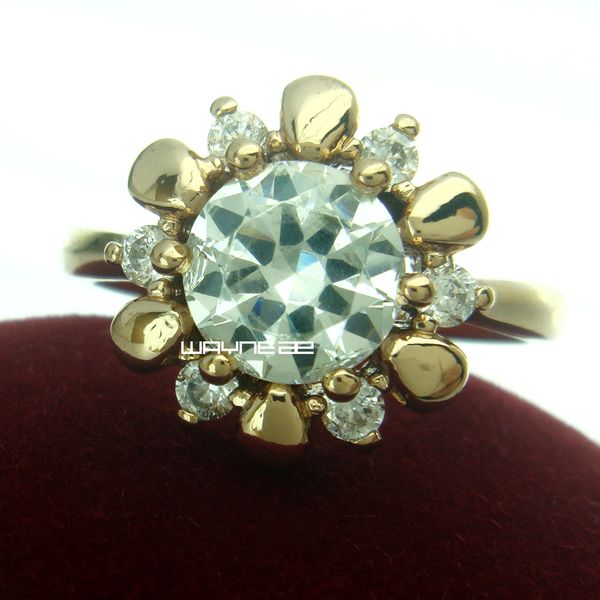 

леди обручальное кольцо! кристалл 18k золото заполненные кольцо sz7.5, 8 r216, Silver