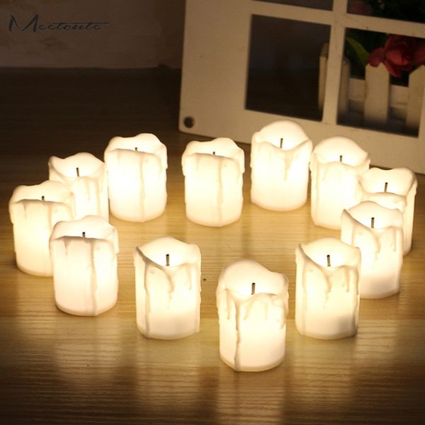 

new design 12pcs led electronic flameless battery powered tealight candle lights candle lamps wedding party decora
