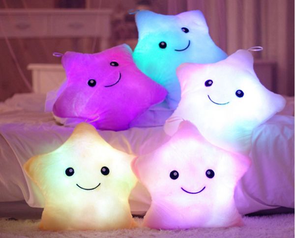 

wholesale-colorful led stars, led light pillow,plush pillow, christmas toys