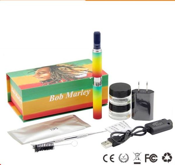 

Herbal Bob Marley Dry Herb Vaporizer Electronic Cigarette 650mAh eGo eVod Battery Wax Herbal E Cigarette Vape Pen Kit DHL-FREE