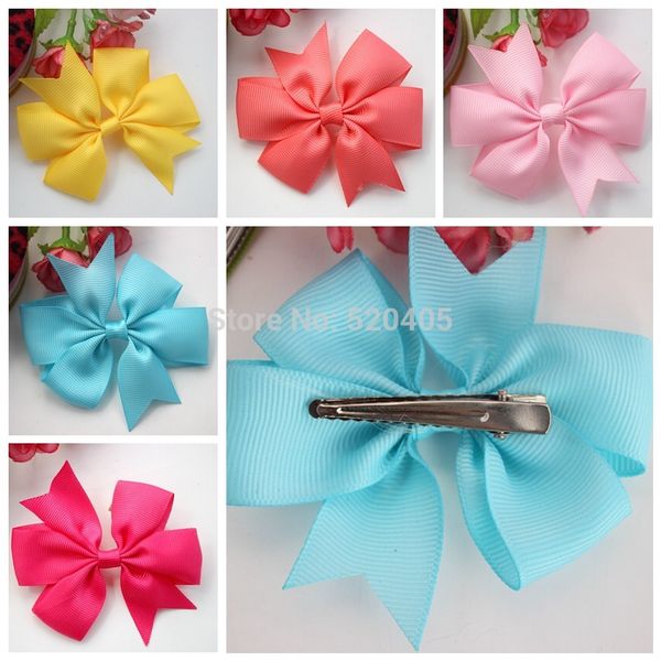 

горячие продажи новых девочек аксессуары для волос grosgrain ленты луки с зажимами заколки для волос 40 шт