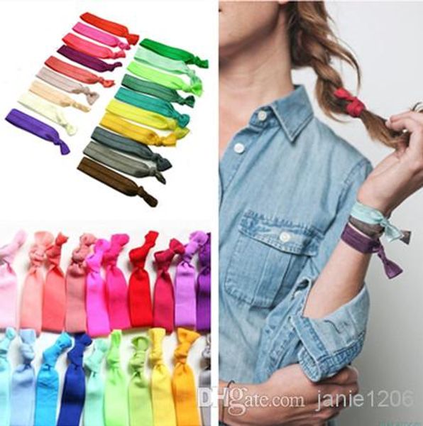 Moda Hediyeler 20 Renkler Karışık Çok Renkli At Kuyruğu Sahipleri Yeni Düğümlü Şerit Saç Kravat Sıkı Elastik Headbands Çocuklar / Kadın Saç Aksesuarı