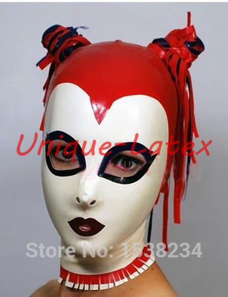 

wholesale- latex mask rubber mask halloween mask with wig part mask latex hoods