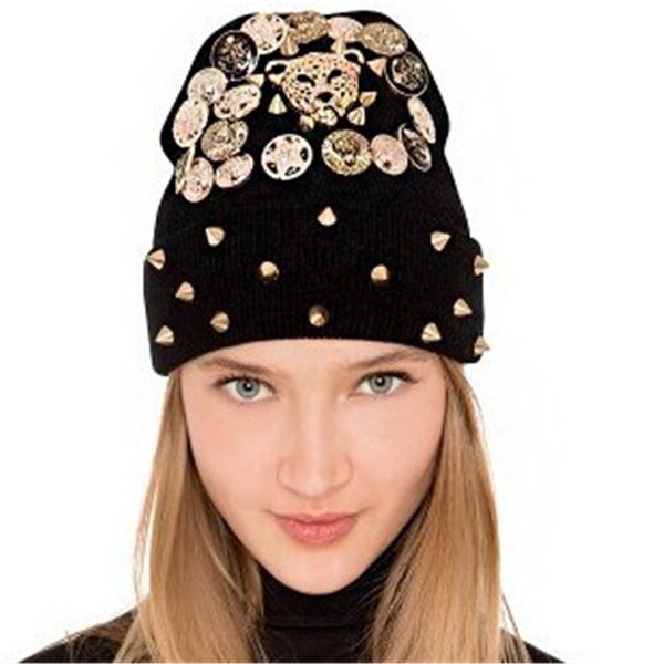 Großhandels-Günstige Online-Spikes Beanie-Mütze Wolle Winter Warme Strickmützen Hüte Für Mann Frauen Punk Skullies Coole Mützen Unisex Hüte KH852054