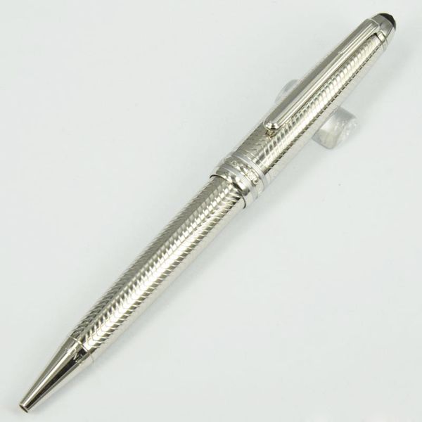 

Luxury pen 163 Germany Brand silver wave pen rose/golden/silver clip stationary MB ballpoint pens with series number