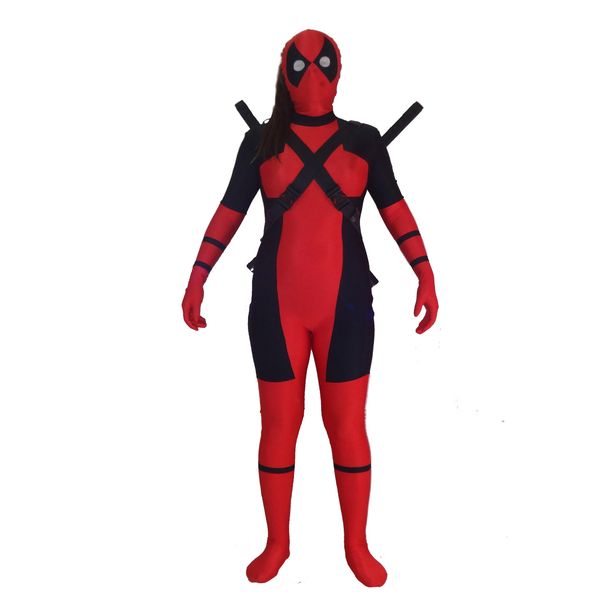 

lady deadpool costume red full body spandex girl female heros deadpool zentai suit halloween party cosplay zentai suit, Black;red