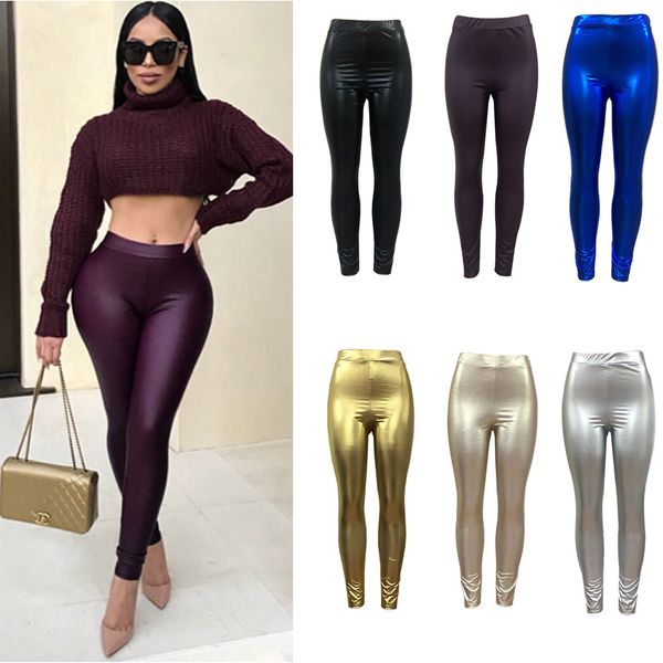 

10pcs Fashion Women Ladies Casual Clubwear Party Fuax Leather Pencil Pants Leggings Jeggings Trousers