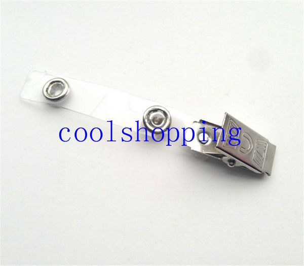 

Badge clip id card certificate holder pla tic pvc trap with 2 hole metal clip