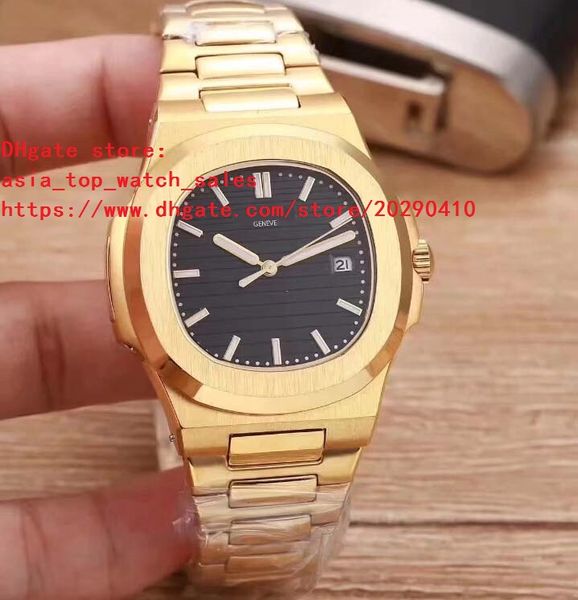

2018 4 colors version 18 k gold watch 40.5mm nautilus 5711/1a-001 date asia mechanical transparent automatic mens watches, Slivery;brown