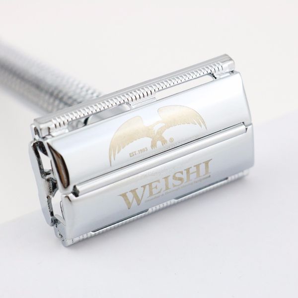 Weishi Safety Razor Butterfly Длинная ручка высокий уровень латунной латунной двойной бритва бритва 9306FL 9306CL 9306IL Серебристого пистолета.