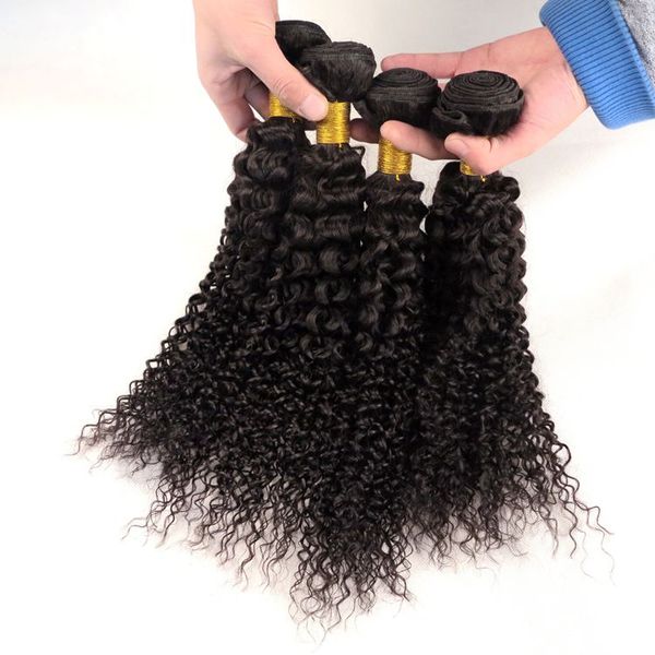 

virgin peruvian hair bundles human hair weaves wefts jerry curly 8-34inch unprocessed brazilian indian mongolian mink bulk hair extensions, Black
