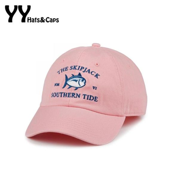 

2016 New Mmvi Southern Tide Fish Embroidery Baseball Cap Bone Snapback Women Men Summer Adjustable Track Golf Sun Hat Casquette