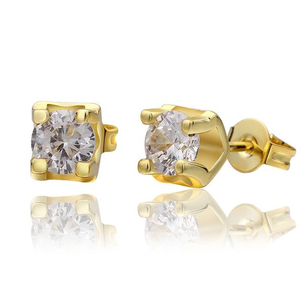 

wedding jewelry for brides 18k gold plated cz diamond stud earrings fashion design ing, Golden;silver