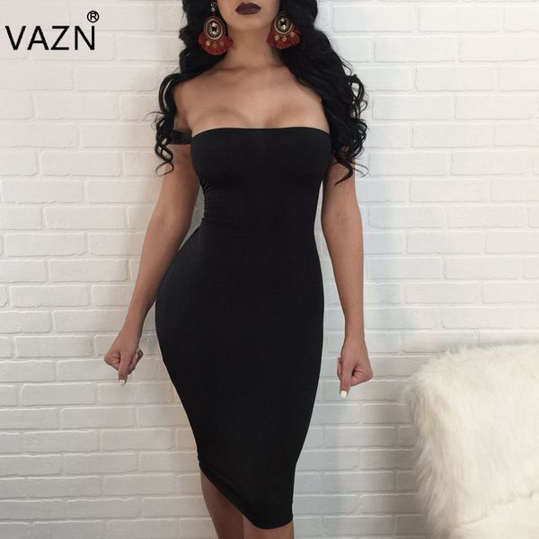 

vazn new arrive 2017 bandage dress strapless club dress ladies backless bodycon dress m2259 q1118, Black;gray