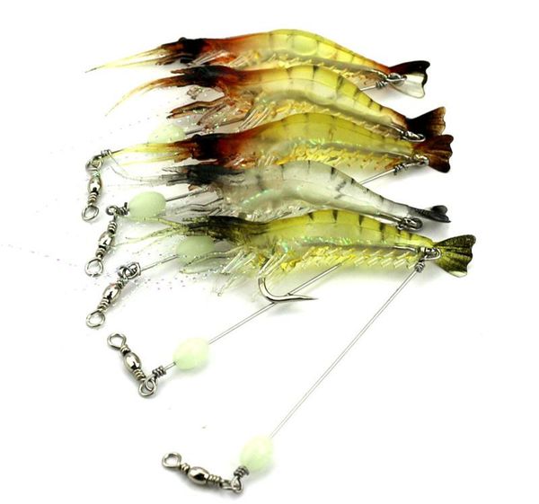 

ocs squid jigging plastic likelife shrimp lure 7.5cm 6.6g prawn fishing hooks snakehead bass bait
