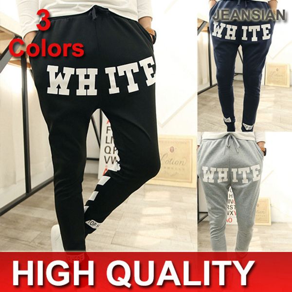 

wholesale-baggy pants hip hop dance sweatpants drop crotch pant men parkour sport trousers s331, Black