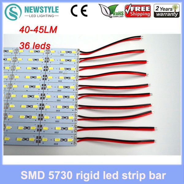 

wholesale-20pcs led bar lights hard strip 50cm dc12v 36 leds smd5730 18w40-45lm led hard rigid led bar light white/warm white hipping