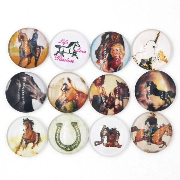 

new arrival 18mm cabochon glass stone button equestrian cowgirl horse horseshoe buttons for snap bracelet necklace ring earring jewelry