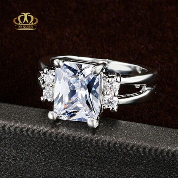 

Высококачественная платина покрыла кольца Диаманта КЗ Белого Квадрата высокой р