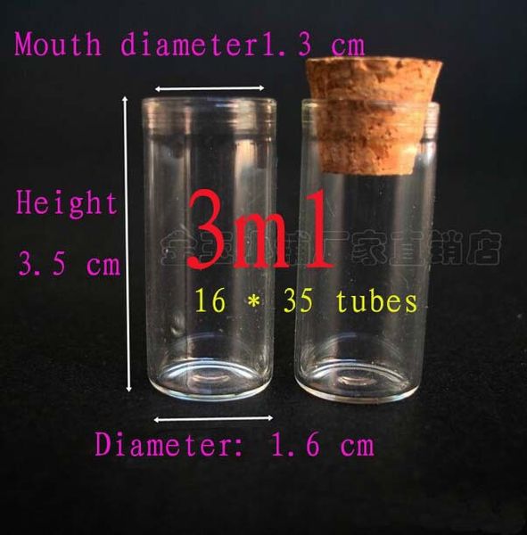 

Емкость 3 мл (16*35*13 мм)300 шт./лот 3 мл тест Бубе стеклянные флаконы, стеклянные бутылки,бутылки для хранения ,небольшие бутылки с пробками