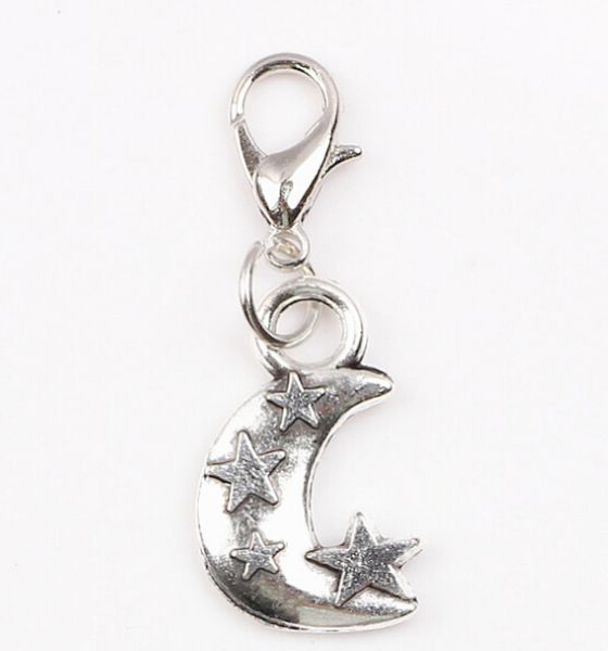 

20pcs/lot DIY Moon & Star Floating Locket Charms Dangle Pendant with Lobster Clasp Fashion Jewelrys As Gift
