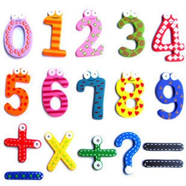 15PCS Cute Fridge Magnets Early Learning Educational Toys Digital Wooden Math US