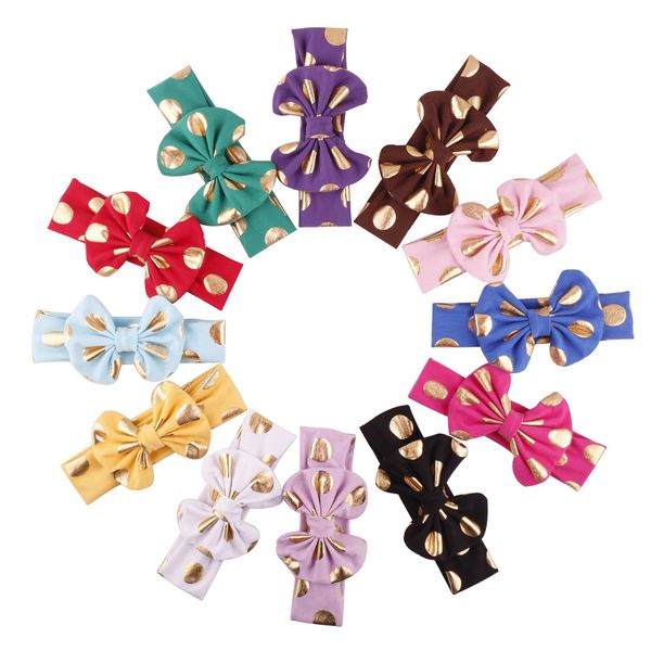 

2016 новый младенческой девочки золото точка лук оголовье baby узел блестки оголовье дети лук ободки дети полька волос полос, Slivery;white