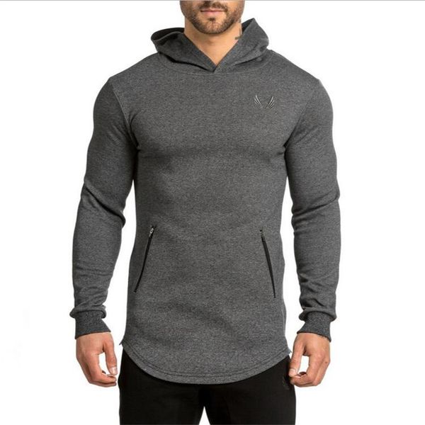 

fashion tracksuits brand gyms men wholesale- hoodies pullover hip mens hoodie hop men's clothing new joggers men sweatshirt solid intxo, Black