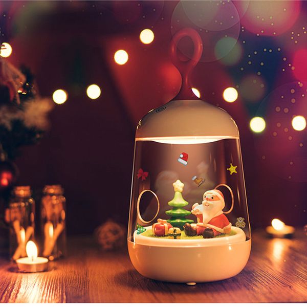 Рождественские огни отец Рождество 3D LED Night Light Micro Пейзаж светодиодные лампы ночь Перезаряжаемый тактильного датчика USB Свет Спальня Art Decor