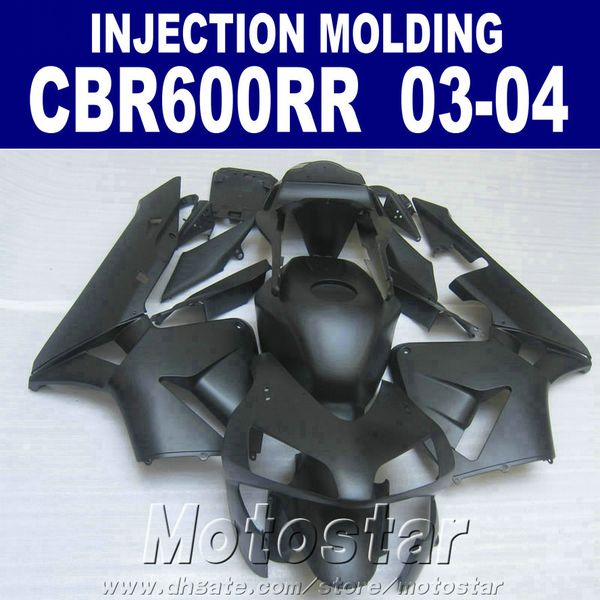 Ücretsiz cowl! Enjeksiyon Kalıplama + 7 HONDA CBR 600RR için homojenlik 2003 2004 tüm siyah cbr600rr 03 04 vücut tamir parçaları OCDR