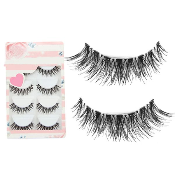 

wholesale- fashion 2015 5 pairs black cosmetic cross false eyelash soft long makeup eye lash extension