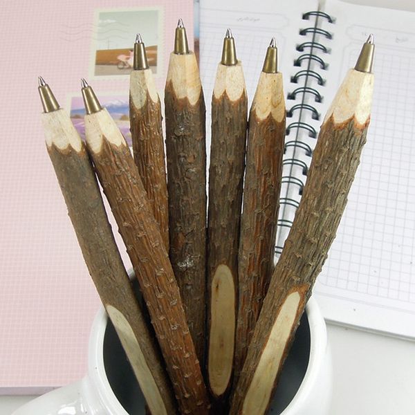 

vintage handmade wooden ballpoint pen twig ball pen wedding party gift school office supplies, Blue;orange