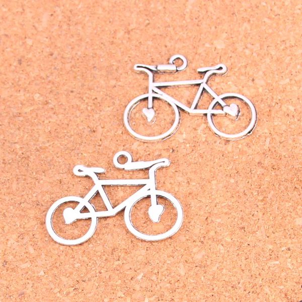 52 pendenti con ciondoli per bicicletta placcati argento antico per braccialetti europei per creazione di gioielli fatti a mano fai da te 31 * 23mm