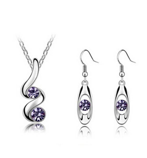 

2016 new 18k gp new style christmas gift crystal set necklace earring set fashion set warehouse prspecial off ing, Black