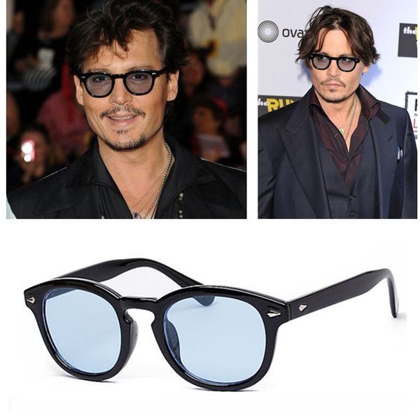 

wholesale-michellestore new fashion vintage rivets super star johnny depp sunglasses women men brand sun glasses retro gafas oculos de sol, White;black