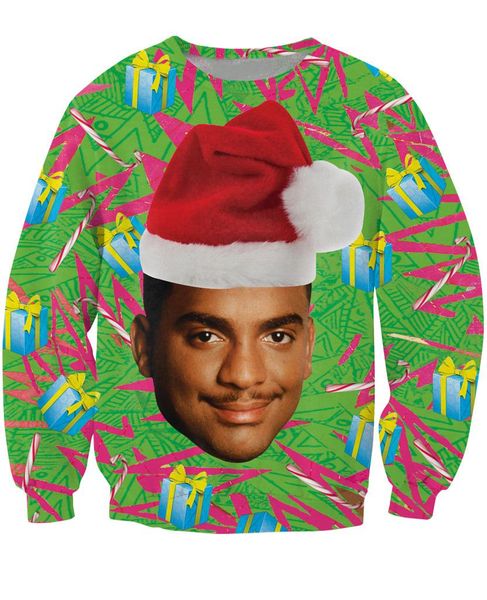 Carlton Crewneck Suéter Príncipe Fresco Príncipe de Bel-Air Design de Natal Alfonso Ribeiro Jumper Mulheres Homens Moda Suor Sweates