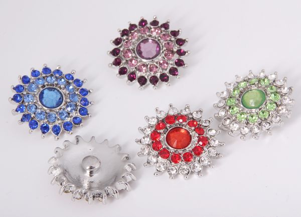 

18mm noosa metal ginger snap button charm rhinestone crystal styles button snaps jewelry noosa chunk clasps