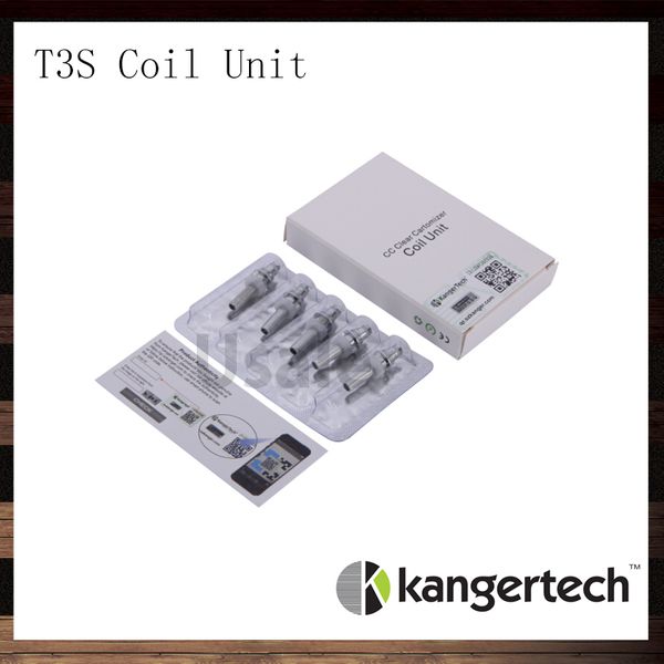

Kanger T3S Coil Unit Kangertech T3S CC Clear Cartomizer Replacement Coils Head 1.5 1.8 2.2 2.5 ohm Coils For T3S Atomizer 100% Original