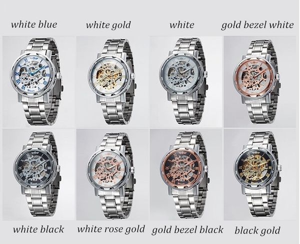 

2015 new arrive winner skeleton watches for men automatic watch wn03, Slivery;brown