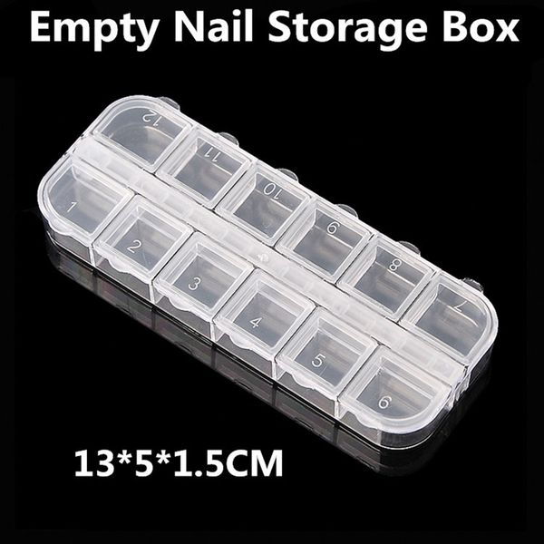 

wholesale- wholesale nail tools clear nail art tips decoration glitter rhinestone empty storage case box for jewelry, Silver