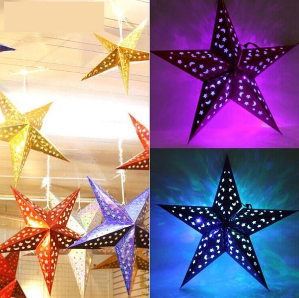 2016 Christmas Decoration 3d Laser Paper Five Star Hung Ceiling Decorations 4 Sizes For Choices Victorian Christmas Decorations Vintage Christmas