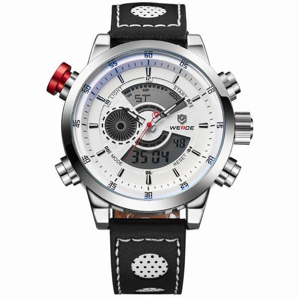 Weide Moda Masculina Casual Esportes Assista Quartzo Digital LED Voltar Luz Luz Militar Relogio Masculino 30M Homens à prova d'água Relógios