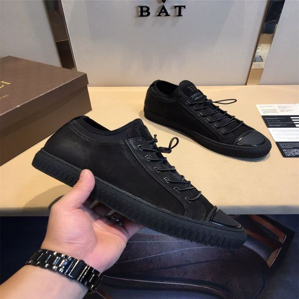 

iduzi 2017 new men's genuine leather casual shoes men spring winter autumn men's shoes lace-up solid men flat with shoes, Black