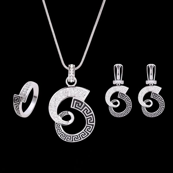 

Новый простой геометрической формы кулон ожерелье серьги кольцо набор модный бренд элегантный сладкий прекрасный ювелирные наборы оптом