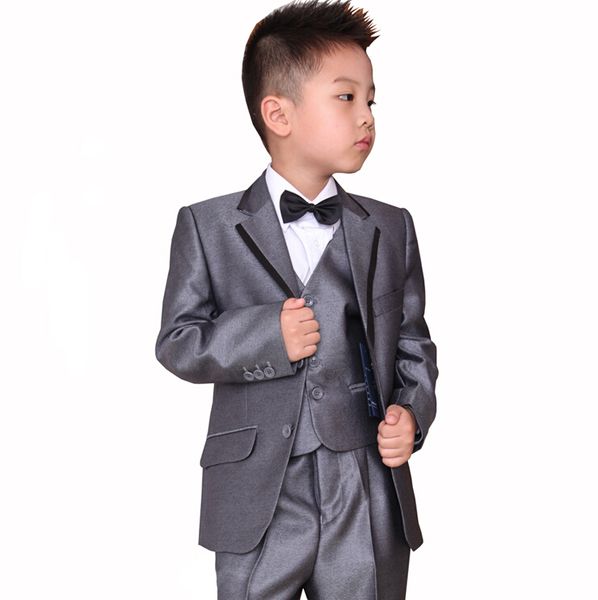 

children suit men' cultivate one' morality boy wedding flower girl dress costumes three-piece little 3 (jacket + vest + pants) c, Black