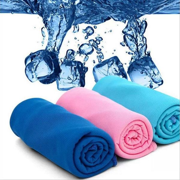 80 * 17/34 cm Multipurpose Toalha Fria Estilo Verão Esporte De Gelo De Refrigeração Toalha De Exercício Esportes Suor de Refrigeração Toalha Para Crianças Adulto 20 Pçs / lote