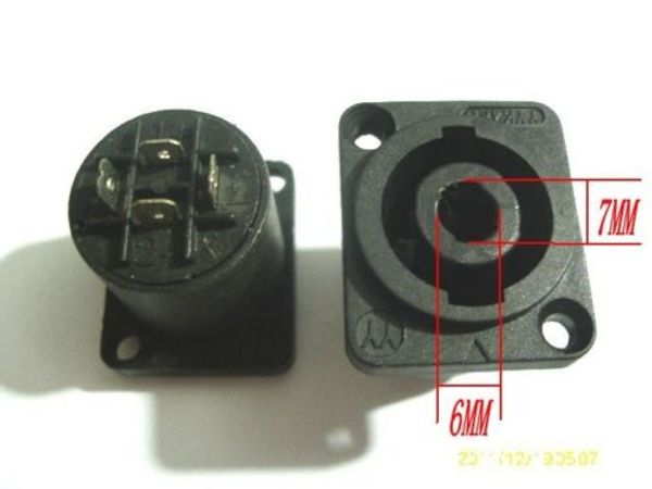 50 Stück Speakon 4-Pin-Buchse, kompatibler Audio-Kabelstecker, Schwarz