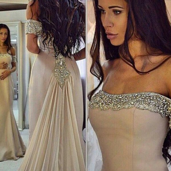 

long formal evening gowns prom party dresses mermaid off shoulder beaded crystals strapless celebrity red carpet gowns with train, Black;red