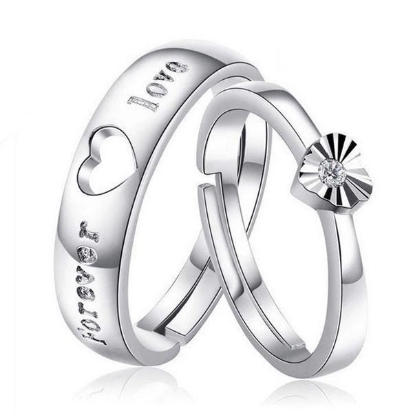 Liebespaar Ring Öffnung Creative Forever 925 Sterling Silber Diamant