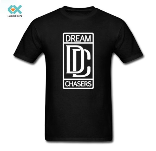 

wholesale-men t-shirt dream chasers tee diy causal clothings 100% cotton o-neck short sleeve graphic plus size men t shirts, White;black
